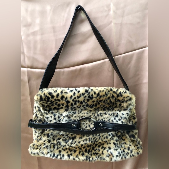 Vintage Cheetah Print faux fur shoulder bag - Picture 4 of 6